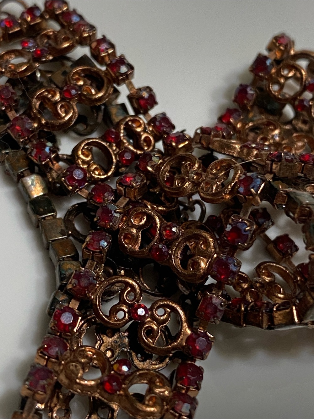 Antique Red Crystal Filigree choker - Picture 9 of 9
